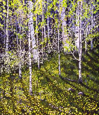 dandelion aspen painting 23K