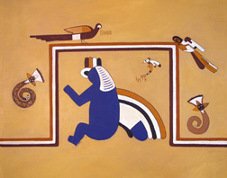 Blue Bear Pottery Mound mural reproducion by Thomas Baker