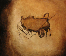 Bison Hunt, Lascaux Cave painting reproduction