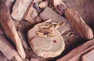 Mano and Metate Plus Corn Cobs