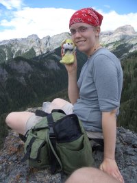 Saskia on Two Sisters peak above Ouray, CO