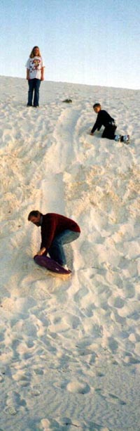 Saskia, Niels and Hubert surfing at White Sands