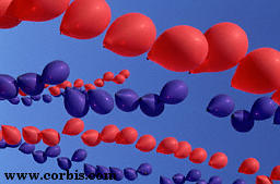 red and blue balloons