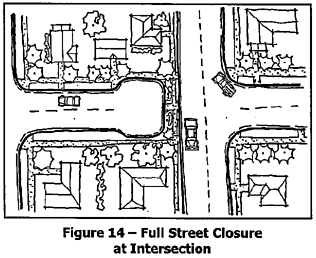 full street closure at intersection